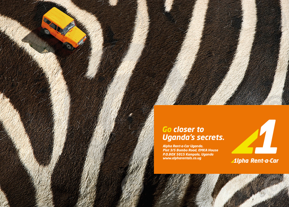 Uganda car rental advertisement for Alpha Rent-a-Car © Thomas Iwainsky